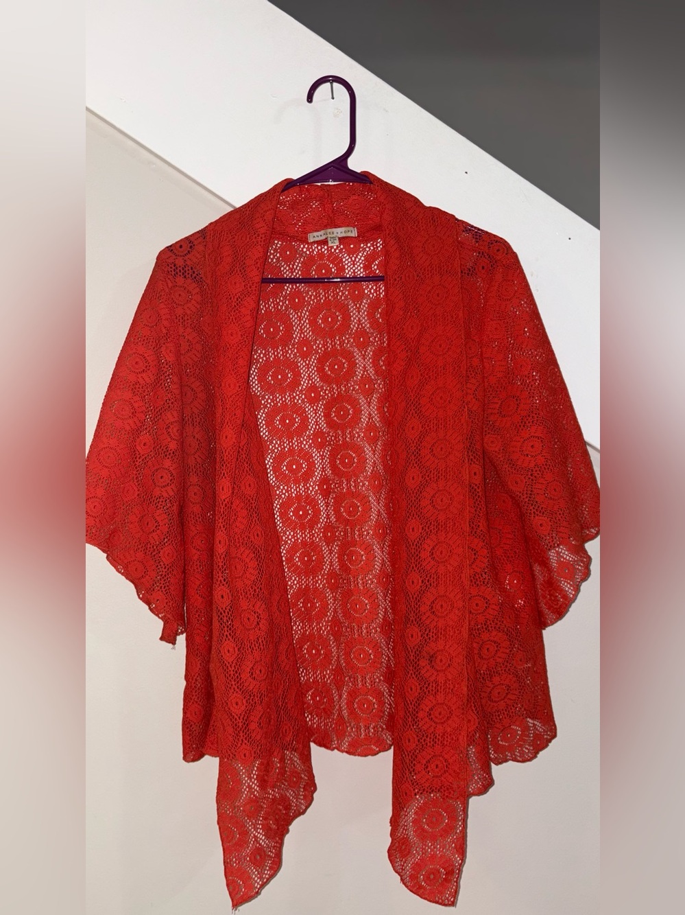 Annalee and hope Crochet Lace Open Front Kimono Cardigan XL